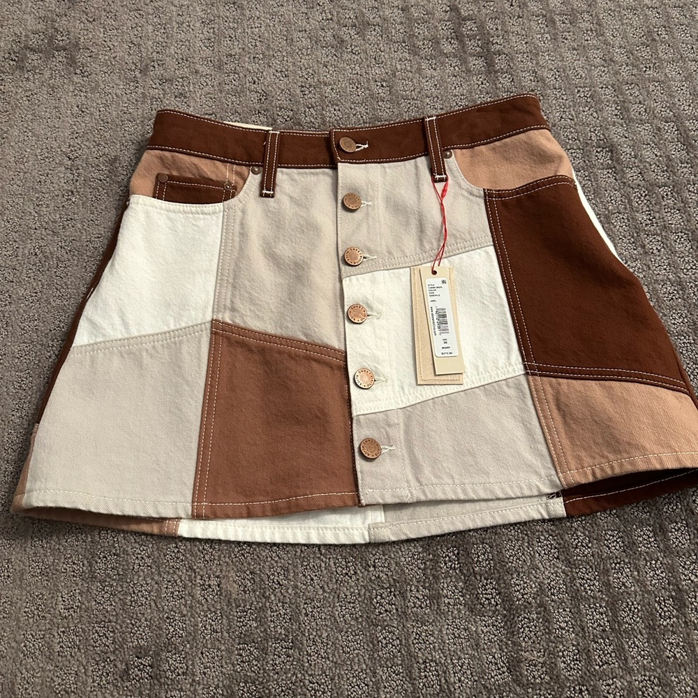 Alice & Olivia Colorblock pattern mini skirt